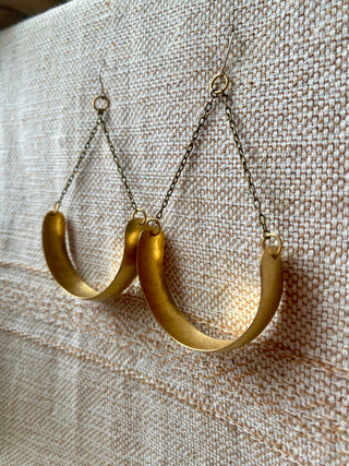Brass Scoop Hoop Earrings