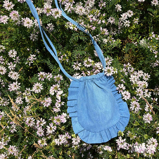 Denim Ruffle Bag